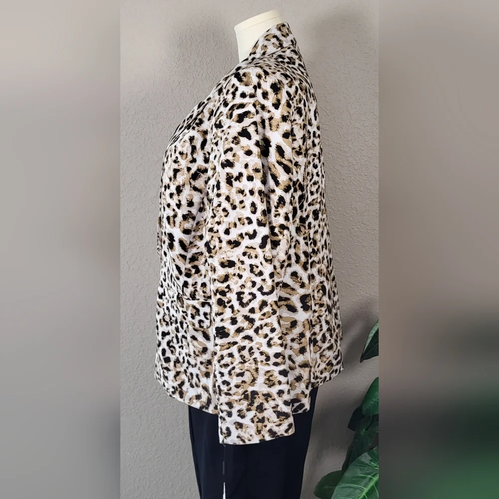 CALVIN KLEIN Womens Black Animal Print Blazer Jacket Plus Size 20W  (NWT) - Picture 6 of 11